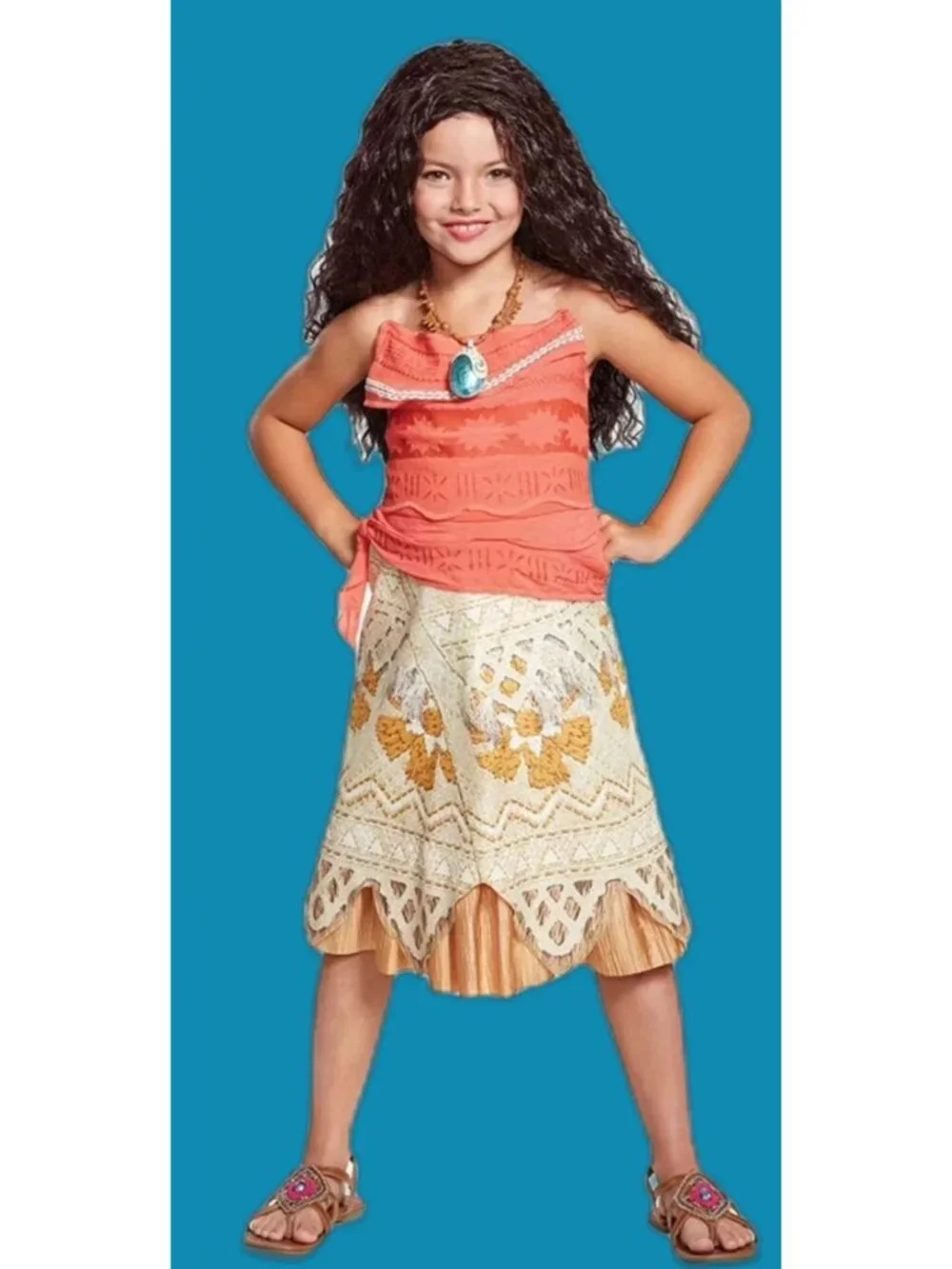 DISNEY PRINCESS MOANA Girl's XS Costume SIZE 4-5 Cosplay NEW